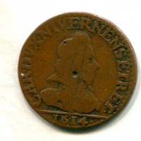 Francia, Charleville, Carlo I di Gonzaga (XVII secolo): liard 3° tipo 1614 (C2G#286)