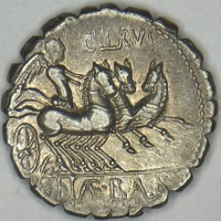 Naevia, C.Naevius Balbus (79 a.C.): denario serrato, CLXVI sopra i cavalli (Crawford#382/1b; Sydenham#769b; Babelon Naevia#6), grammi 3.97, mm 19. Ottima qualità e metallo lucente