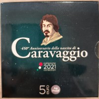 Italia 2021: 5 euro "Caravaggio", nella confezione originale