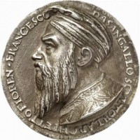 Francesco da Sangallo: placca uniface secolo XVII/XIX, l'originale è circa del 1550, diametro 100 mm, grammi 204 (Pollard#vedi 357; Borner#vedi 625)