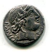 Vibia, C. Vibius C. F. Pansa (90 a.C.): denario "Brockage" (Crawford#342/4b)
