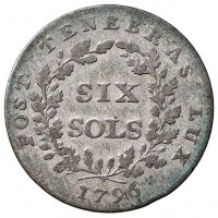 Svizzera, Ginevra: 6 sols 1796 (HMZ,2#346g), grammi 2.60