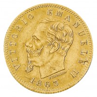 Vittorio Emanuele II (1861-1878): 5 lire 1863-To (Gigante#29)