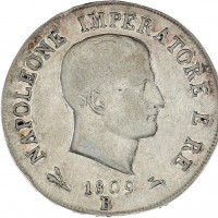 Bologna, Napoleone I (1805-1814): 5 lire 1809 (Gigante#99)