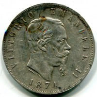 Vittorio Emanuele II (1861-1878): 5 lire 1874-Mi (Gigante#48)
