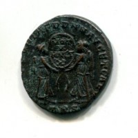 Decenzio (351-353 d.C.): maiorina "VICTORIAE DD NN AVG ET CAES", zecca di Treviri (RIC,VIII#316), gr.4,04