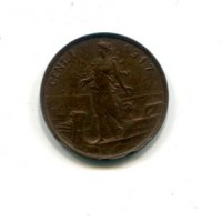 Vittorio Emanuele III (1900-1943): 1 cent. 1917 "Italia su Prora" (Gigante#321), rame rosso
