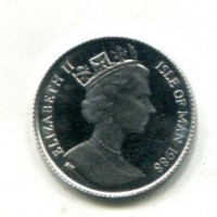 Isola Di Man, Elisabetta II (1952-2022): 1/20 noble 1988, platino
