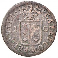 Svizzera, Vallese: 1/2 batzen 1710 (HMZ,2#1066c), grammi 1.72