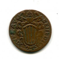 Ferrara, Benedetto XIV (1740-1758): 1/2 baiocco 1744-V (MIR,IV,163#2648/8)
