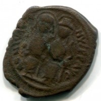 Giustino II (565-578 d.C): follis, zecca di Nicomedia, anno V (Sear#369)