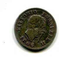 Vittorio Emanuele II (1861-1878): 50 cent. 1866-Mi (Gigante#79)
