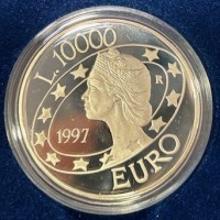 San Marino: 1997, 10.000 lire "EURO", in confezione originale zecca