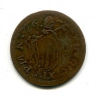 Ferrara, Benedetto XIV (1740-1758): 1/2 baiocco 1748-XI (MIR,IV#2648)
