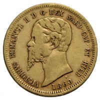 Vittorio Emanuele II (1849-1861): 10 lire 1860-To (Gigante#29)