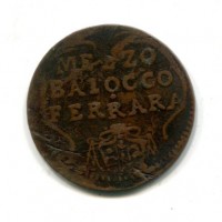 Ferrara, Benedetto XIV (1740-1758): 1/2 baiocco 1750 (MIR,IV#2649/34)
