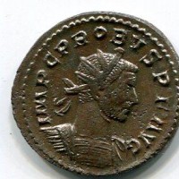 Probo (276-282 d.C.): antoniniano "TEMPOR FELICI" zecca di Lione (RIC,V,II#104) tracce di argentatura originale