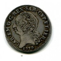 Carlo Emanuele III (1730-1773): 1/4 scudo 1770 per la Sardegna (MIR#960c)
