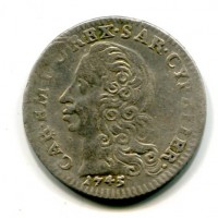 Carlo Emanuele III (1730-1773): 5 soldi 1745 (MIR#938d)
