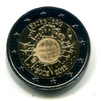 Lussemburgo 2012: 2 euro commemorativi "Decennale dell'Euro"