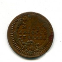 Ferrara, Benedetto XIV (1740-1758): 1/2 baiocco A-X (MIR,IV#2650/1)
