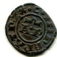 Brindisi, Enrico VI e Costanza (1194-1196): denaro apuliense (Guglielmi#6), gr. 0,74