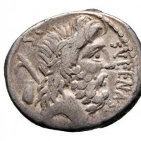 Nonia, M.Nonius Sufenas (57 a.C.): denario (Crawford#421/1; RSC, Nonia, 1), grammi 3.80, mm 17