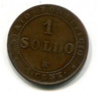 Roma, Pio IX (1846-1870): 1 soldo 1866-XXI (Gigante#325), busto piccolo