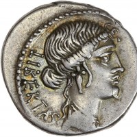 Junia, Q.Servilius Caepio, M. Junius Brutus (54 a.C.): denario (Crawford#433/1; BMCRR#3862), grammi 3,64