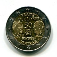 Francia 2013: 2 euro commemorativo "Trattato dell'Eliseo"