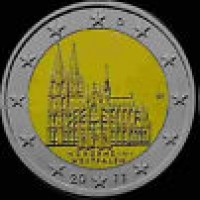 Germania 2011: 2 euro commemorativi "Nordrhein-Westfalen", la serie delle 5 zecche (A,D,F,G,J)