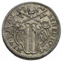 Roma, Benedetto XIV (1740-1758): grosso 1740-I (Muntoni#92; Serafini#189), grammi 1.34