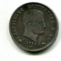 Milano, Napoleone I (1805-1814): 5 lire 1813, puntali aguzzi (Gigante#115)
