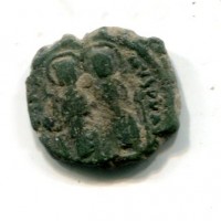 Giustino II (565-578 d. C): 1/2 follis con Sophia, zecca di Tessalonica  (Sear#366), gr.5,74