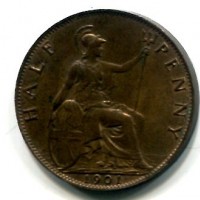 Gran Bretagna, Vittoria (1837-1901): 1/2 penny 1901 (Spink#3962)
