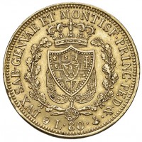 Carlo Felice (1821-1831): 80 lire 1827-Ge (Gigante#6)