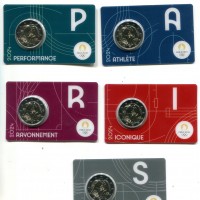 Francia 2024: 2 euro commemorativi "Olimpiadi di Parigi 2024", in coincard, giro completo
