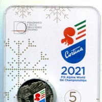 Italia 2021: 5 euro "Campionati del Mondo Sci Alpino"