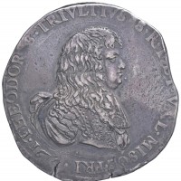 Retegno, Antonio Teodoro Trivulzio (1676-1678): doppio filippo 1676 (CNI#7/17; MIR#899/1), grammi  55.31, mm 46-48.5