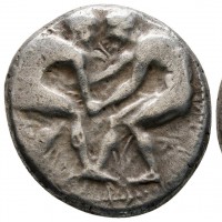 Pamphylia, Aspendos (380-325 a.C.): statere (SNG BN#45), grammi 10,85, mm 24, contromarca