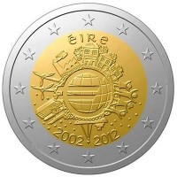 Irlanda 2012: 2 euro commemorativi "Decennale dell'Euro"