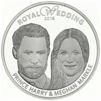 Isole Cook, Elisabetta II (1952-2022): 1 dollaro 2018 "Royal wedding - Harry & Meghan", in confezione originale con certificato