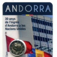 Andorra 2023: 2 euro "30° Anniversario-Adesione di Andorra all'Onu"