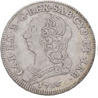 Carlo Emanuele III (1730-1773): 1/4 scudo 1756 (MIR#948b), grammi 8.62