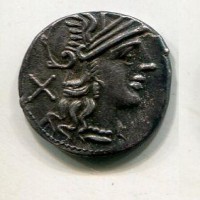 Trebania, Lucius Trebanius (135 a.C.): denario (Sydenham#456), gr.3,86