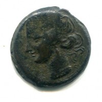 Siculo Puniche (300-250 a.C.): AES, cavallo retrospiciente, 23 mm (Mont.#5543), gr. 7,5
