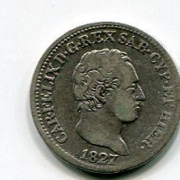 Carlo Felice (1821-1831): 50 centesimi 1827-Ge (Gigante#90)