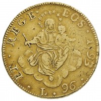 Genova, Dogi Biennali, III fase (1637-1797): 96 lire 1793 (MIR#274/2; Lunardi#248; CNI,III,491#2), grammi 25.10