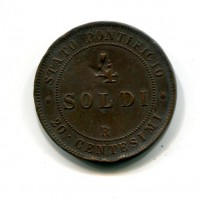 Roma, Pio IX (1846-1870): 4 soldi 1866-XXI (Gigante#316), colpi