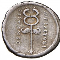 Plaetoria, M. Plaetorius M.f. Cestianus (67 a.C.): denario (Varesi#458), grammi 3.77, contromarche